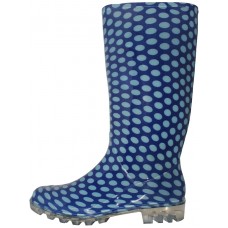 RB-24 - Wholesale Women's "Easy USA" 13½ Inches Super Soft Rubber Rain Boots (*Blue & White Print) *Last 4 Case